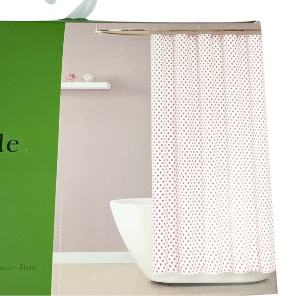NEW Kate Spade BRUSHSTROKE HEARTS Shower Curtain - Picture 2 of 6